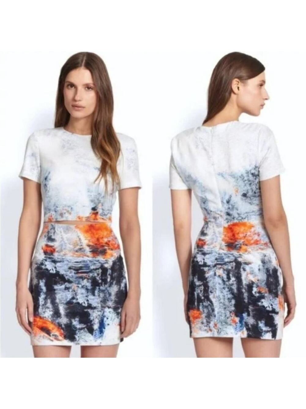Bec & Bridge Fire and Ice Dress cut out stomach short sleeve date going out